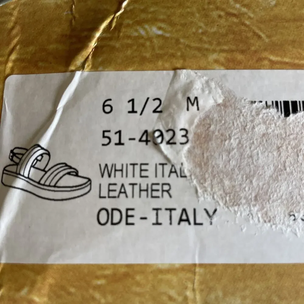 Bella Vita ODE Italy Platform Sandal White Leather Sz 6.5M